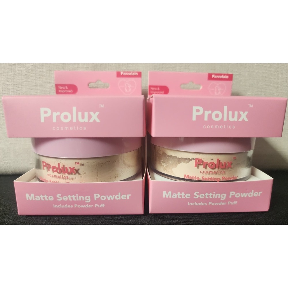 PROLUX Cosmetics Matte Setting Powder With Puff ~ Porcelain (2)   New